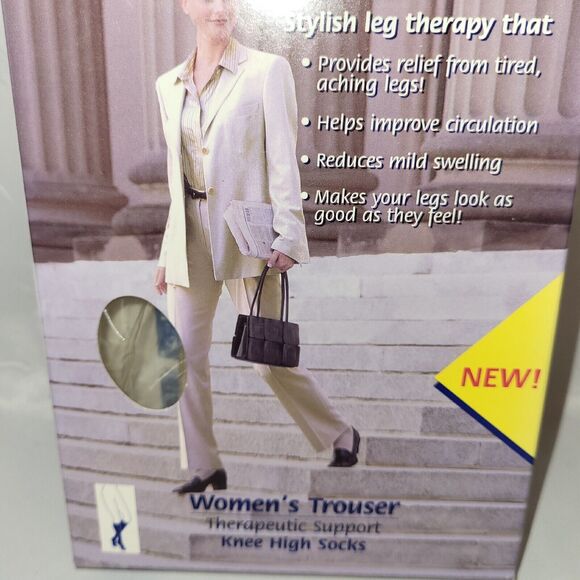 Jobst SupportWear Women's Trouser Knee High Socks 8-15mmHg Sand X-Small - Picture 4 of 9